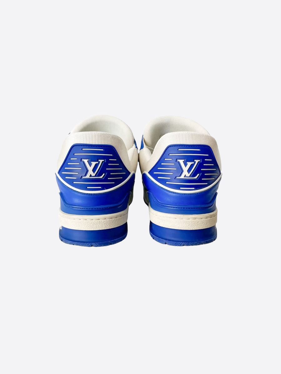 Leather low trainers Louis Vuitton Blue size 8 US in Leather