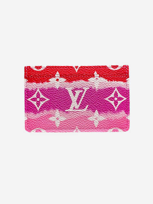 Louis Vuitton Pink & Red Monogram Escale Card Holder