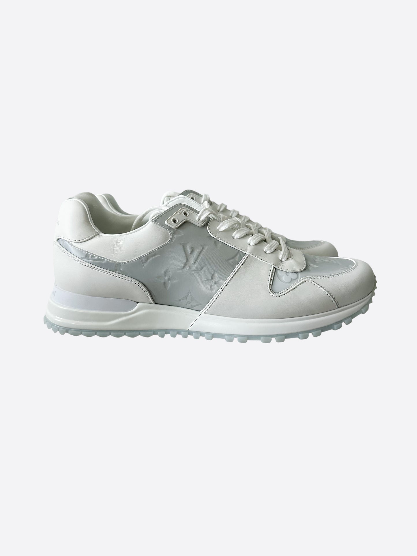 LOUIS VUITTON Calfskin Monogram Run Away Sneakers 41 White 1304948