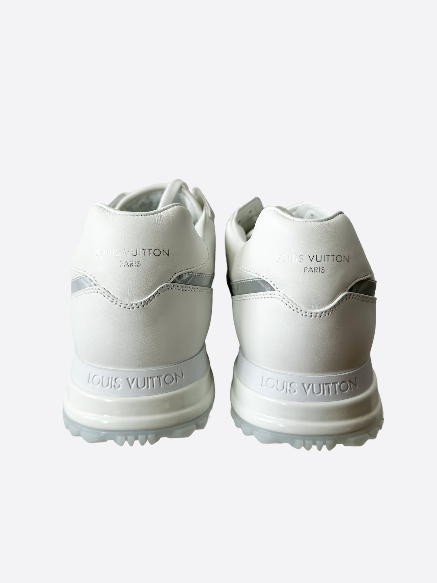 LOUIS VUITTON Calfskin Monogram Run Away Sneakers 41 White 1304948