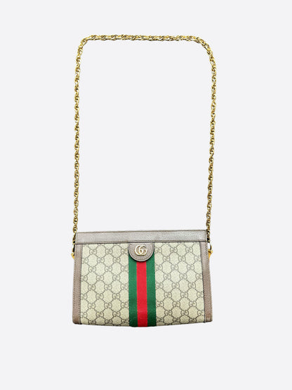 Gucci Brown GG Monogram Ophidia Small Shoulder Bag