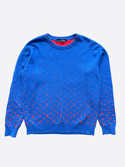 Louis Vuitton Blue & Red Monogram Gradient Sweater