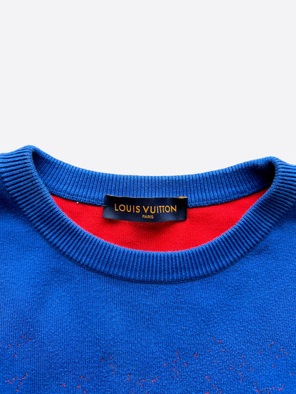 Louis Vuitton Blue & Red Monogram Gradient Sweater