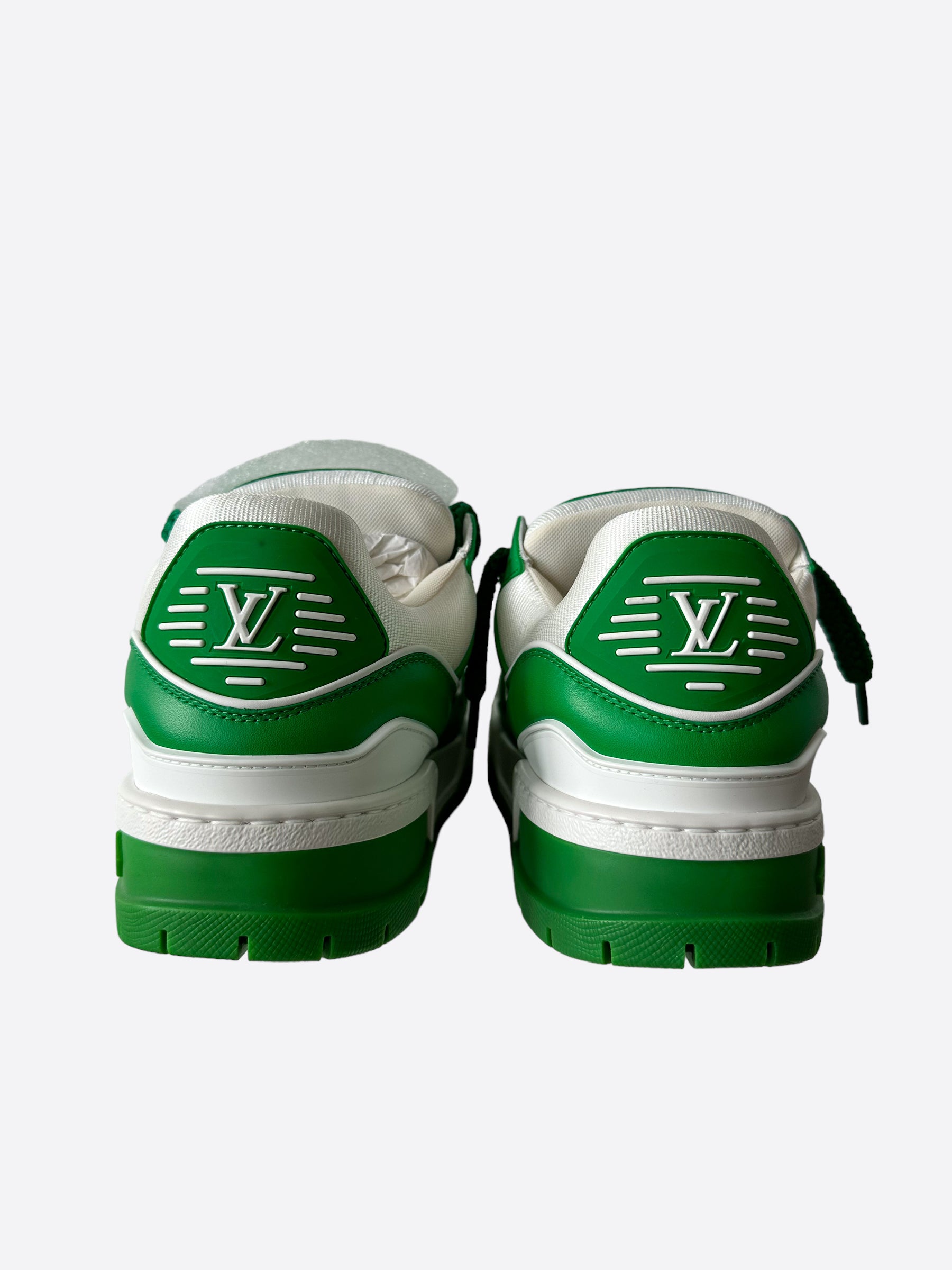 Louis Vuitton Trainer Green Monogram Denim White