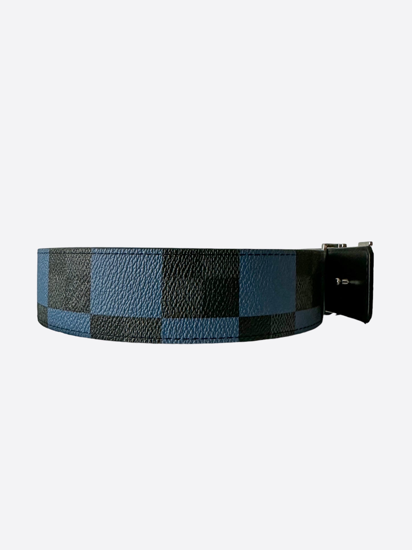 Louis Vuitton Blue Damier Graphite Logo Belt