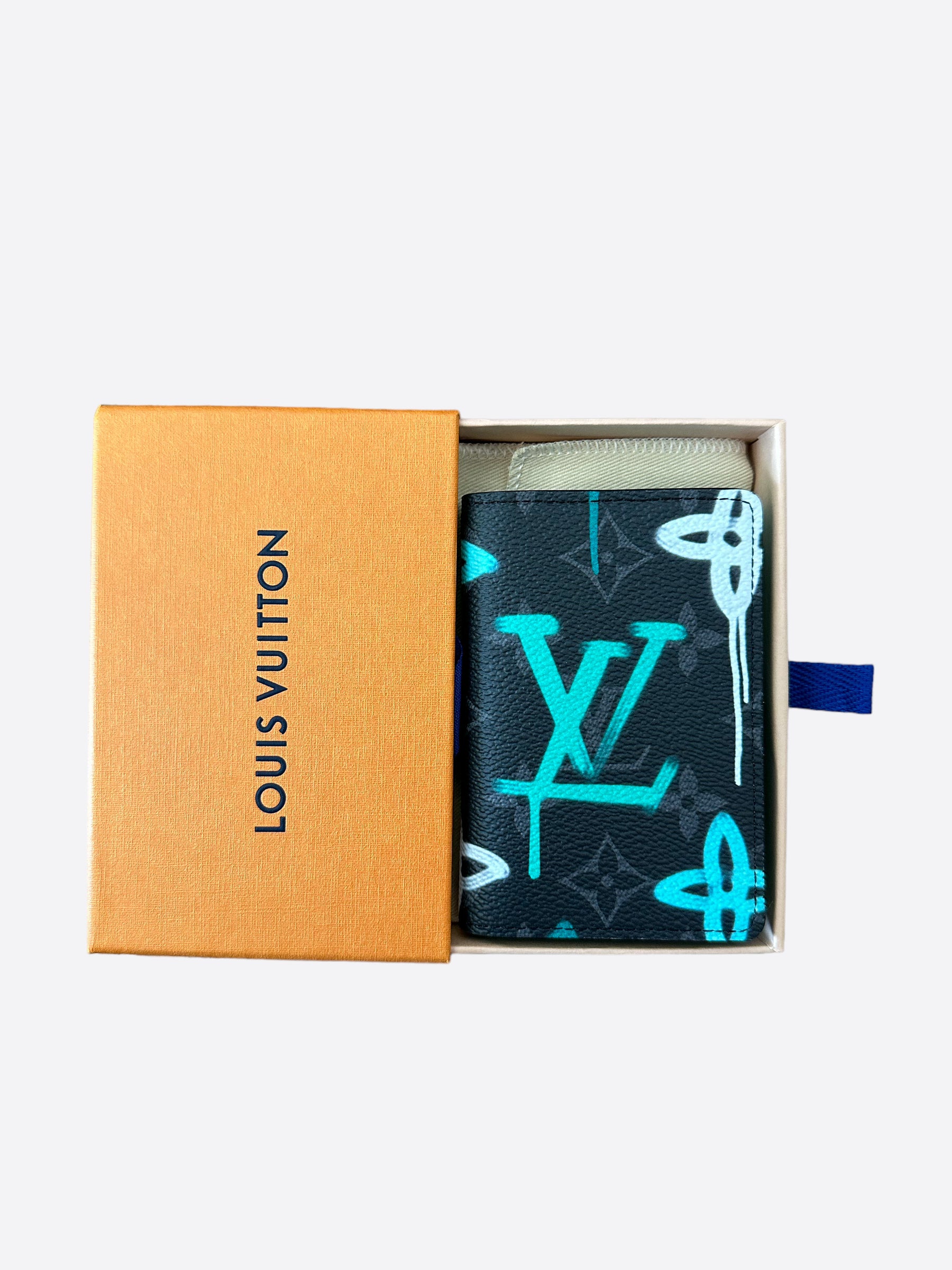 Louis Vuitton Pocket Organizer Monogram Eclipse Patchwork Multicolor '3  Card Slot