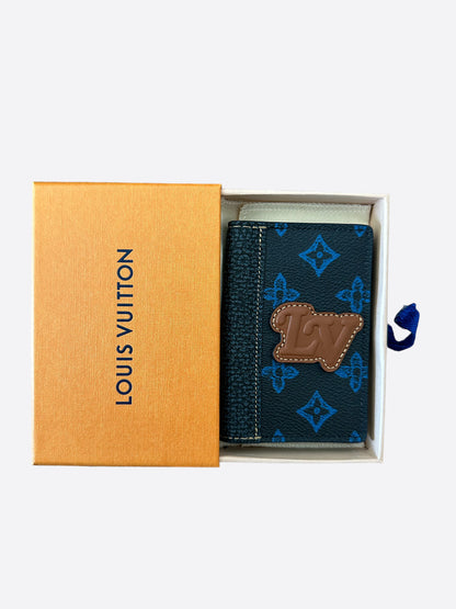 Louis Vuitton Blue Monogram Leather Applique Pocket Organizer