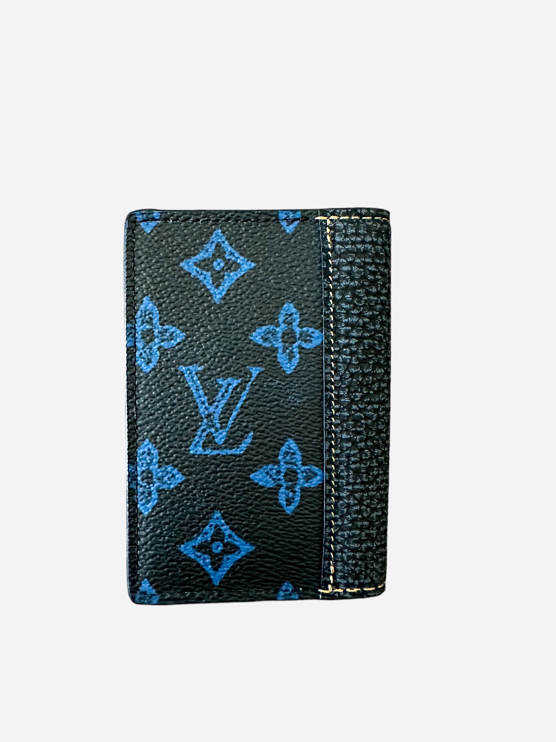 Pocket organizer leather small bag Louis Vuitton Blue in Leather