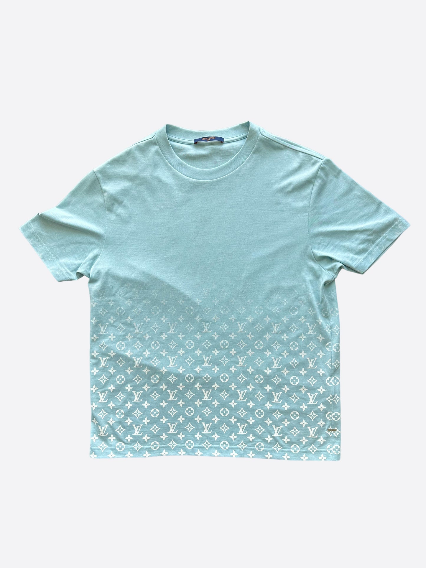 Louis Vuitton Blue, Pattern Print 2021 Monogram Gradient T-shirts