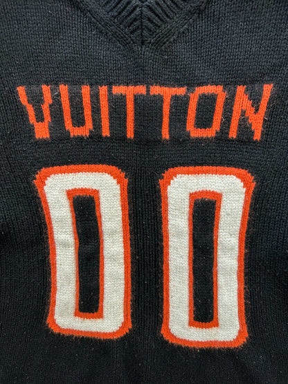 Louis Vuitton Black & Orange Knit Football Jersey