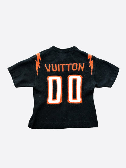 Louis Vuitton Black & Orange Knit Football Jersey