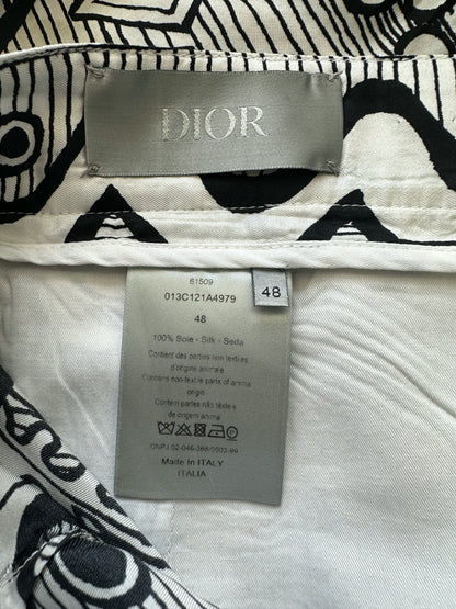 Dior Stussy Black & White Silk Shorts