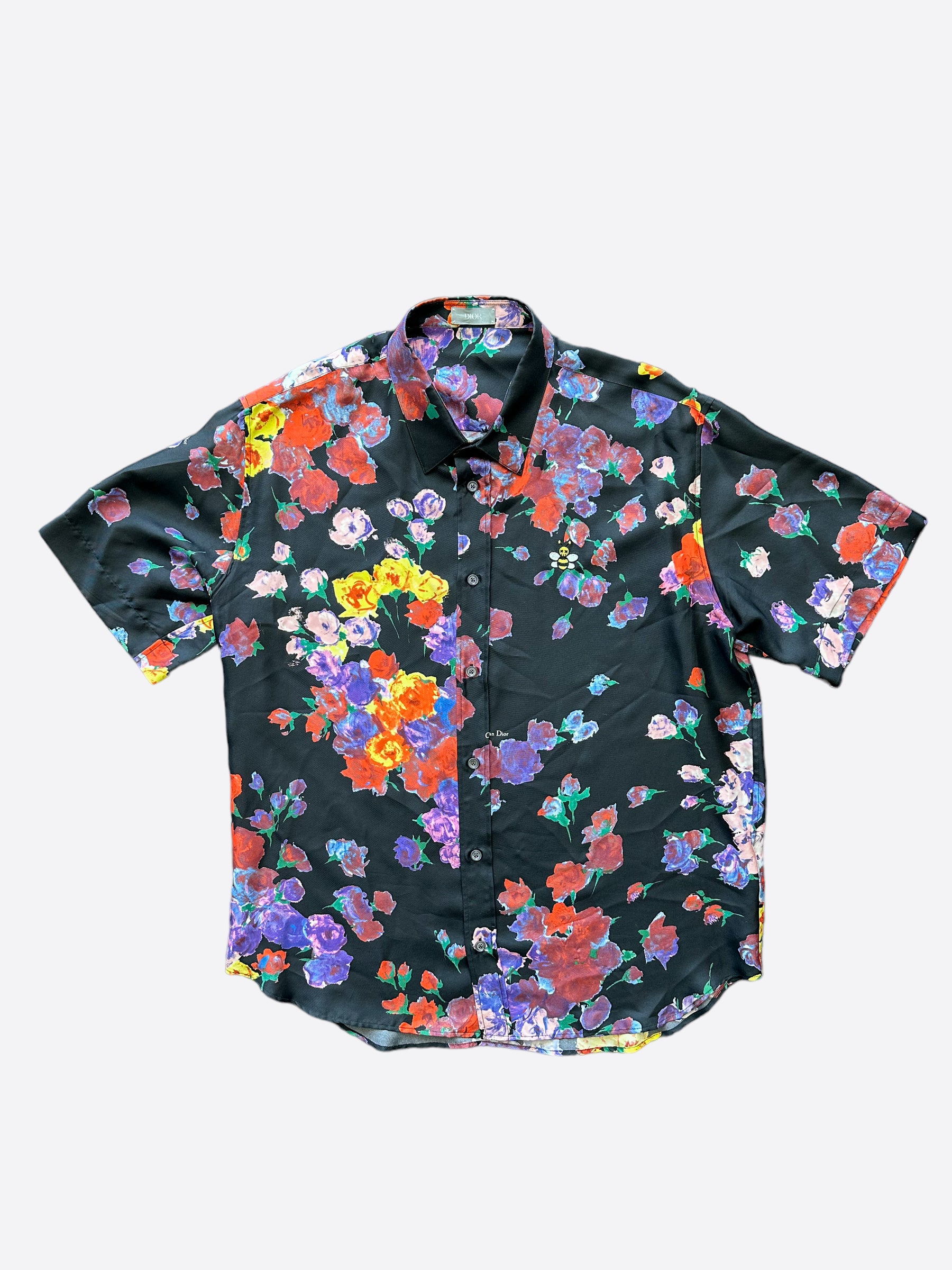 DIOR 19SS KAWS BEE FLORAL SILK SHIRT - トップス