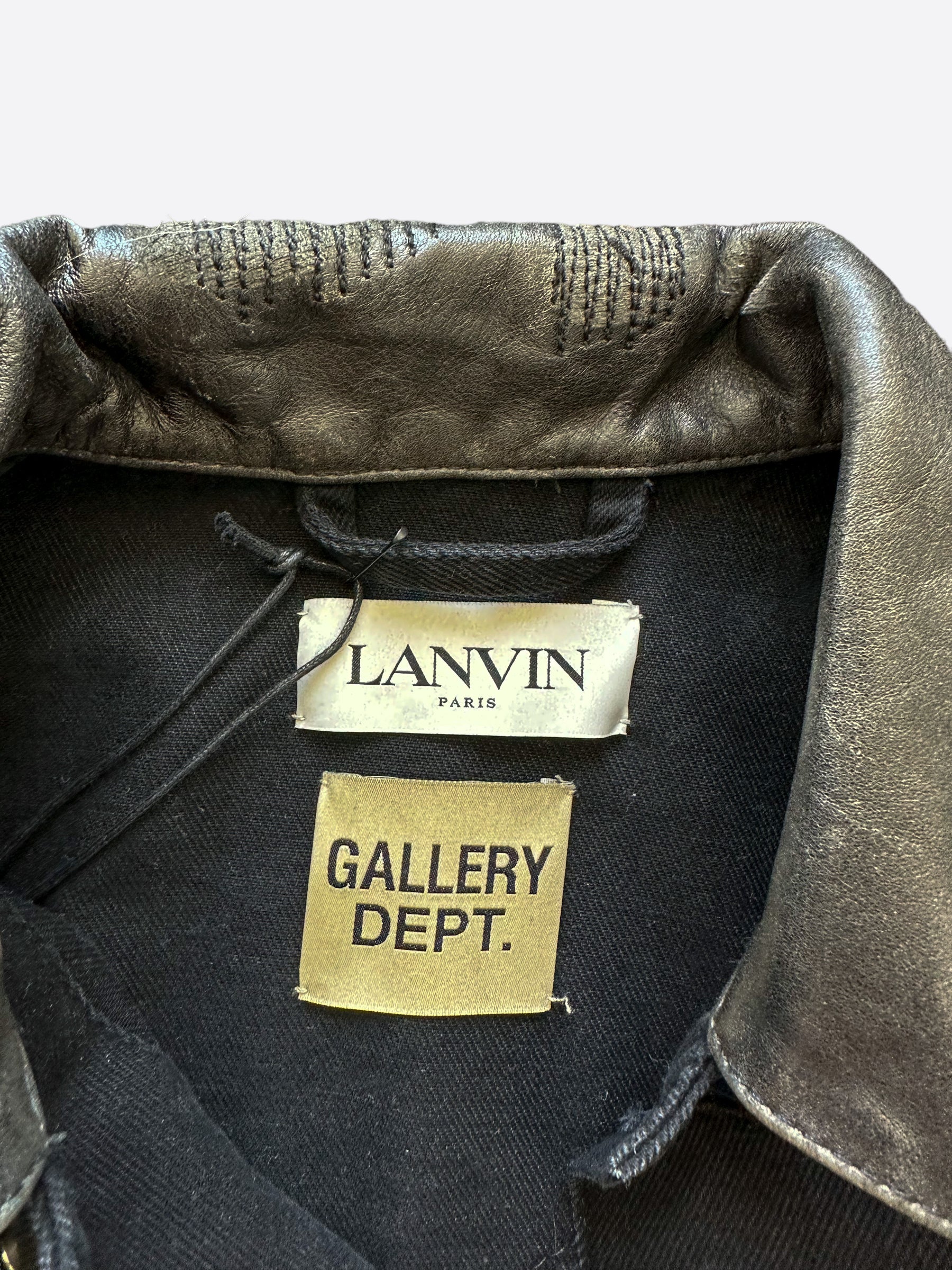 Gallery Dept Lanvin Black Oil Stain Denim Jacket
