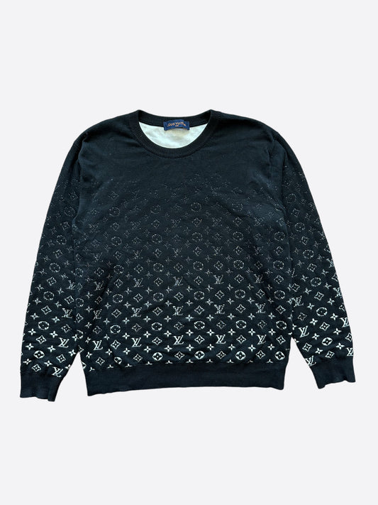 Louis Vuitton Black & White Gradient Monogram Sweater