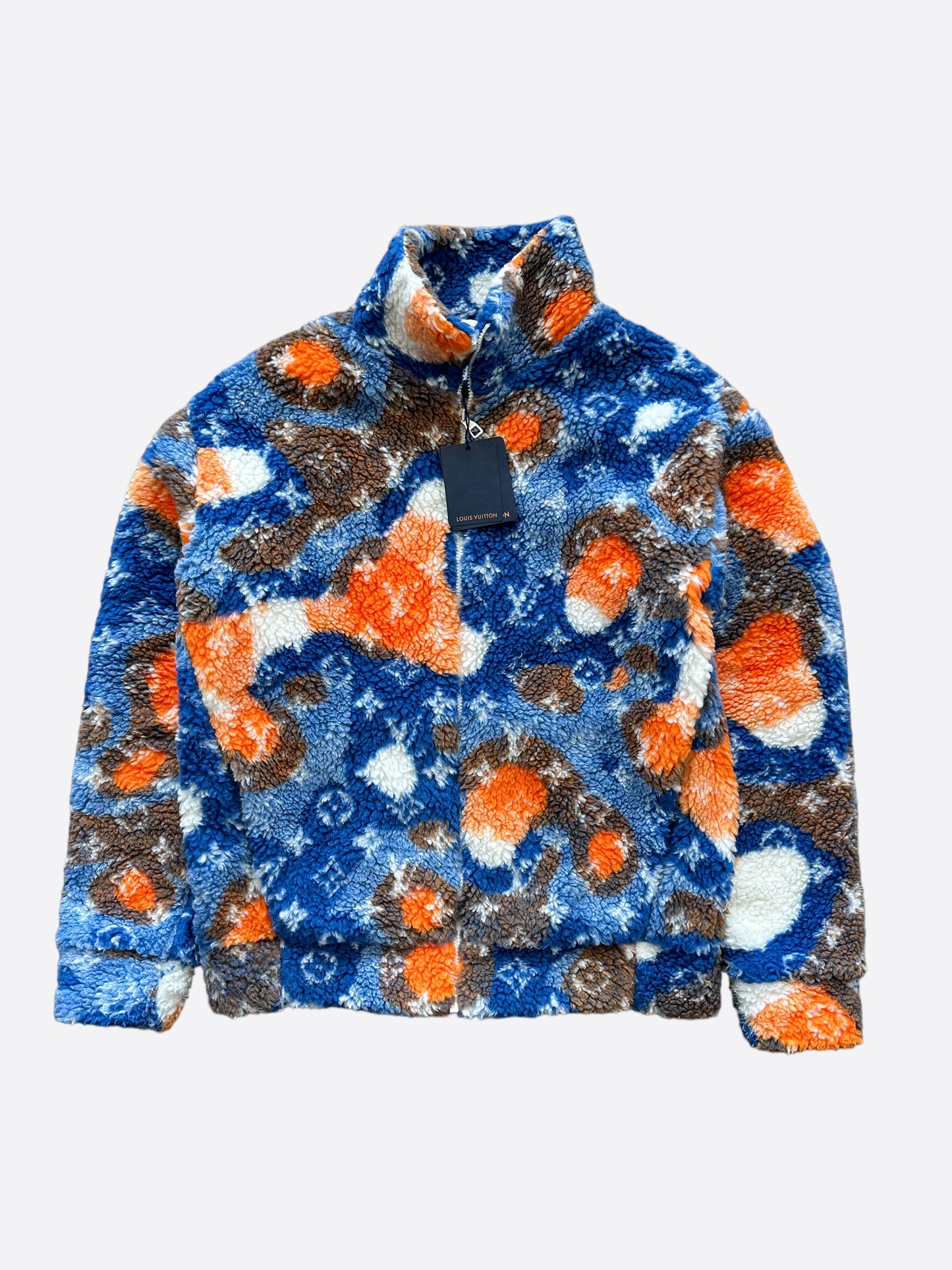 Louis Vuitton Blue & Orange Camo Fleece Jacket