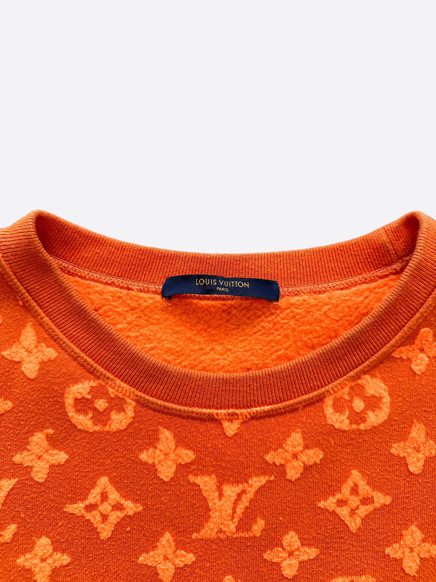 Louis Vuitton Bright Orange V Neck Sweater Top