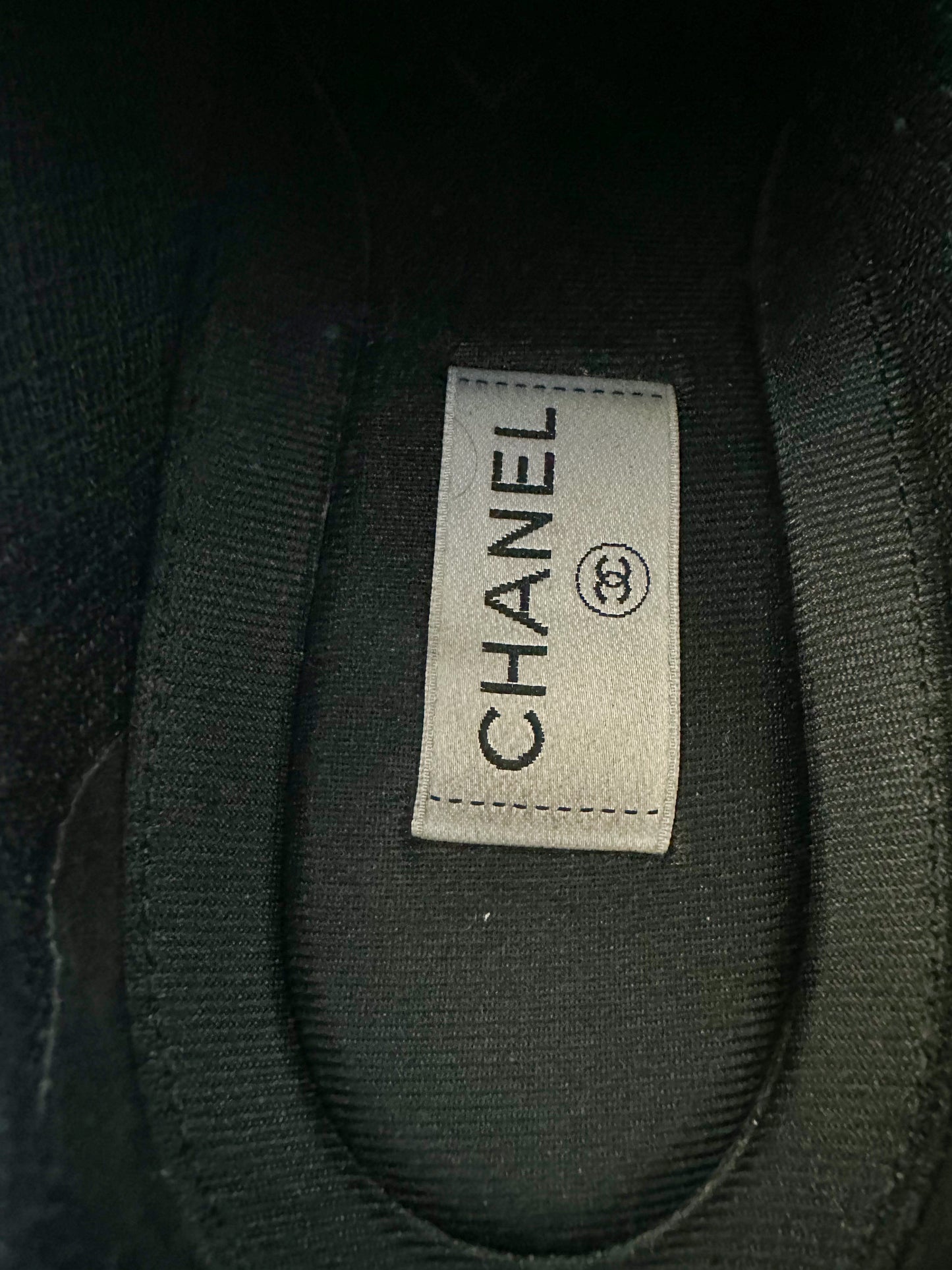 Chanel Black & Blue Velvet Trainers