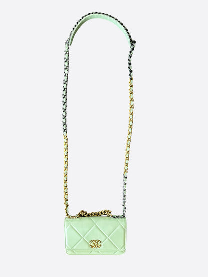 Chanel Mint Green Mini Wallet On Chain