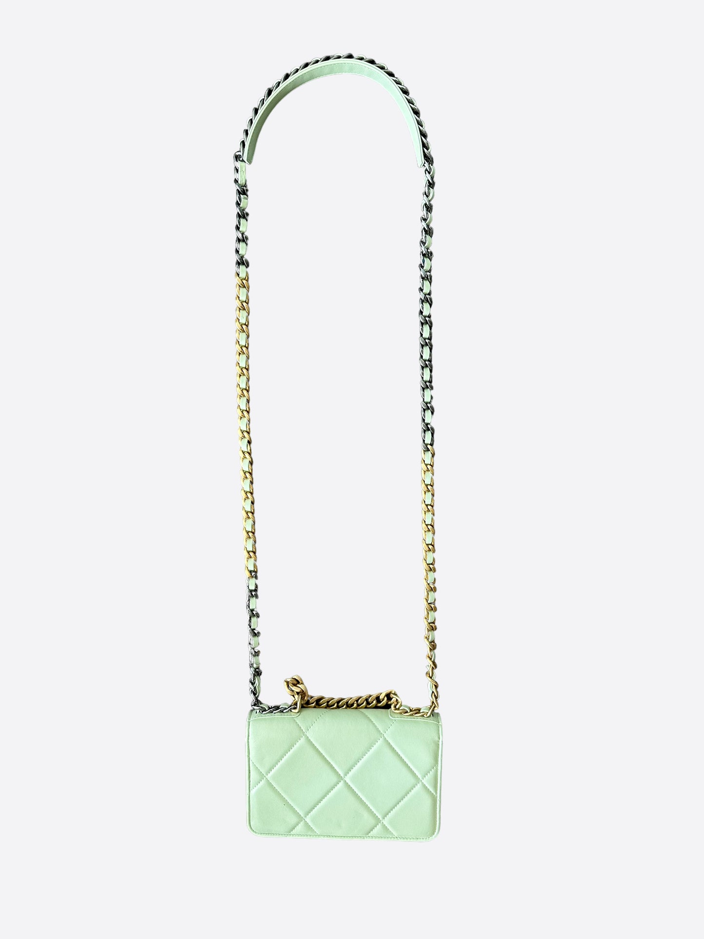 Chanel Mint Green Mini Wallet On Chain