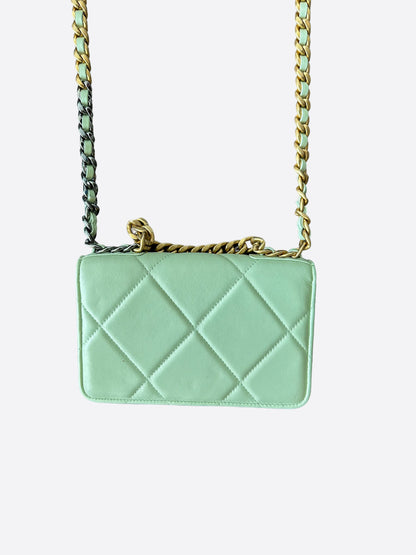 Chanel Mint Green Mini Wallet On Chain