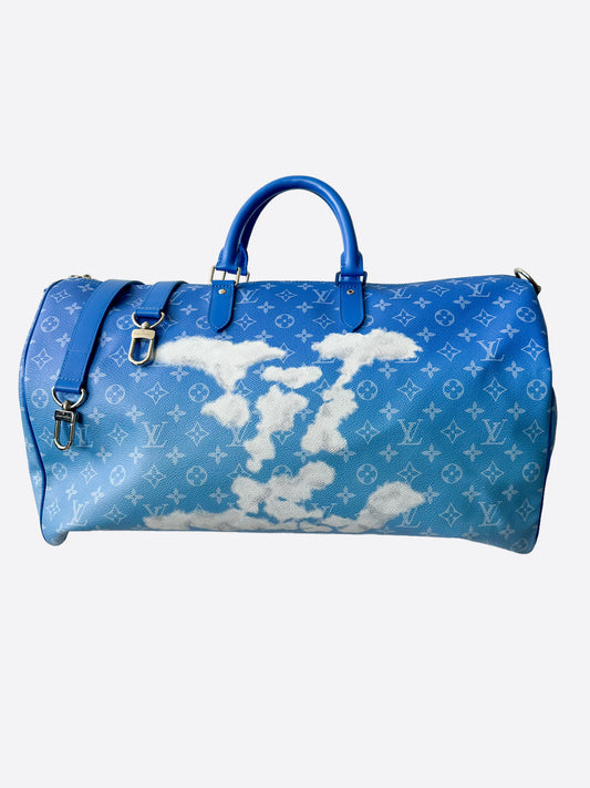 Louis Vuitton Blue Cloud Monogram Keepall 50