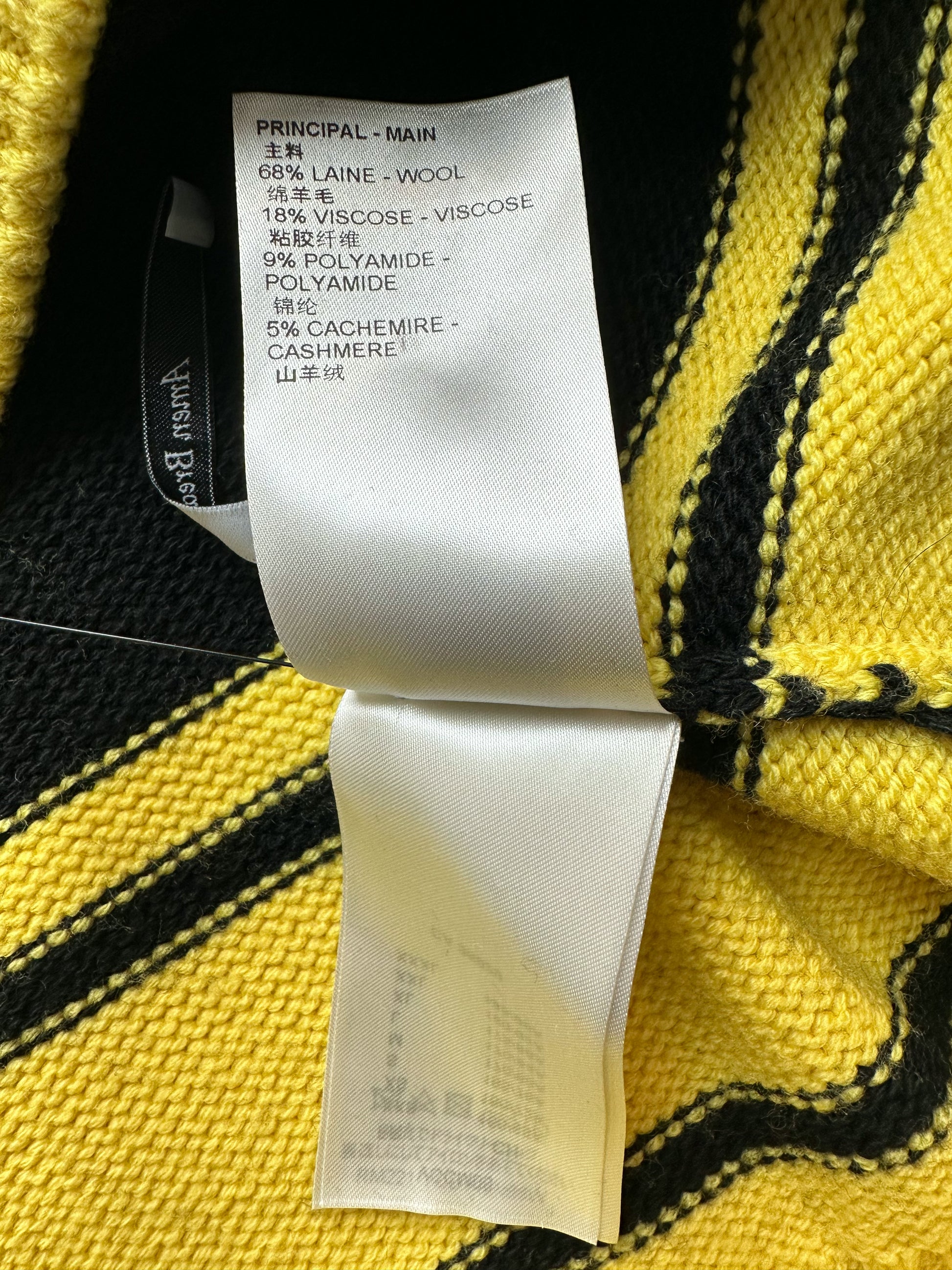 Louis Vuitton Inside Out Cashmere Crewneck Yellow. Size XL