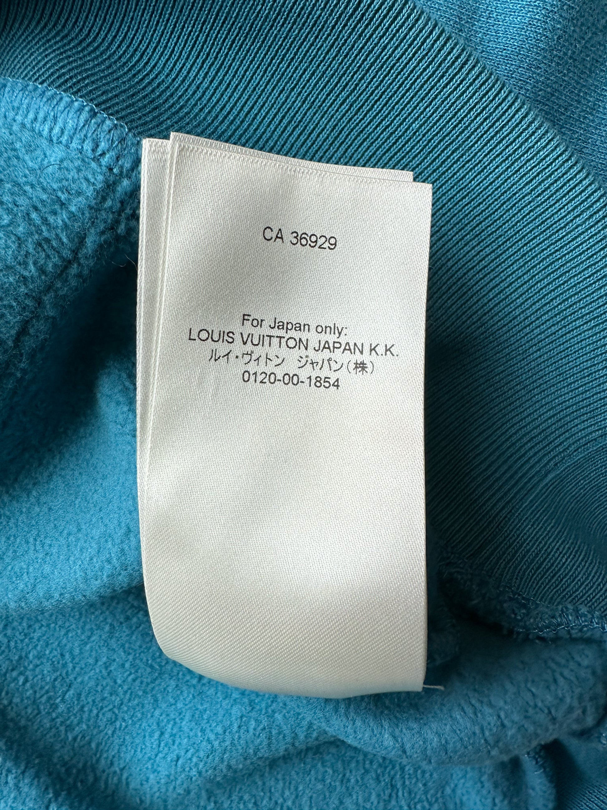 Louis Vuitton Signature Hoodie with Embroidery Green Collar. Size M0