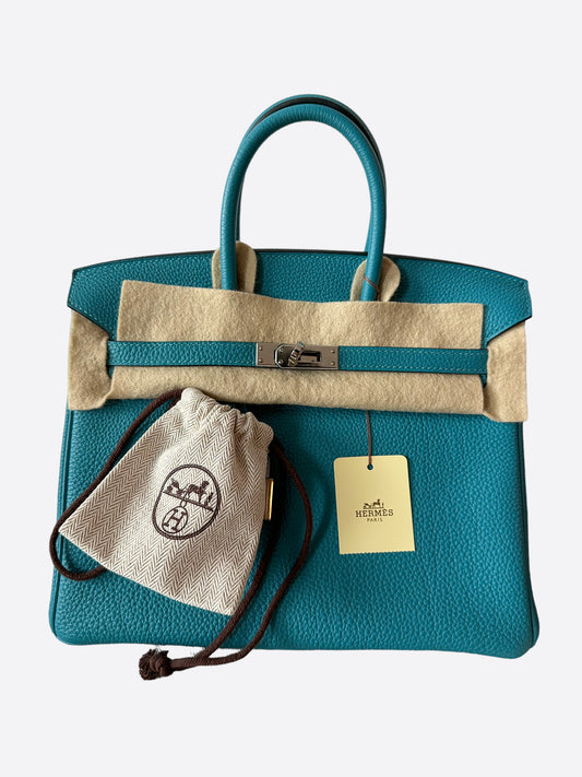 Hermès Turquoise Togo Leather Birkin 25