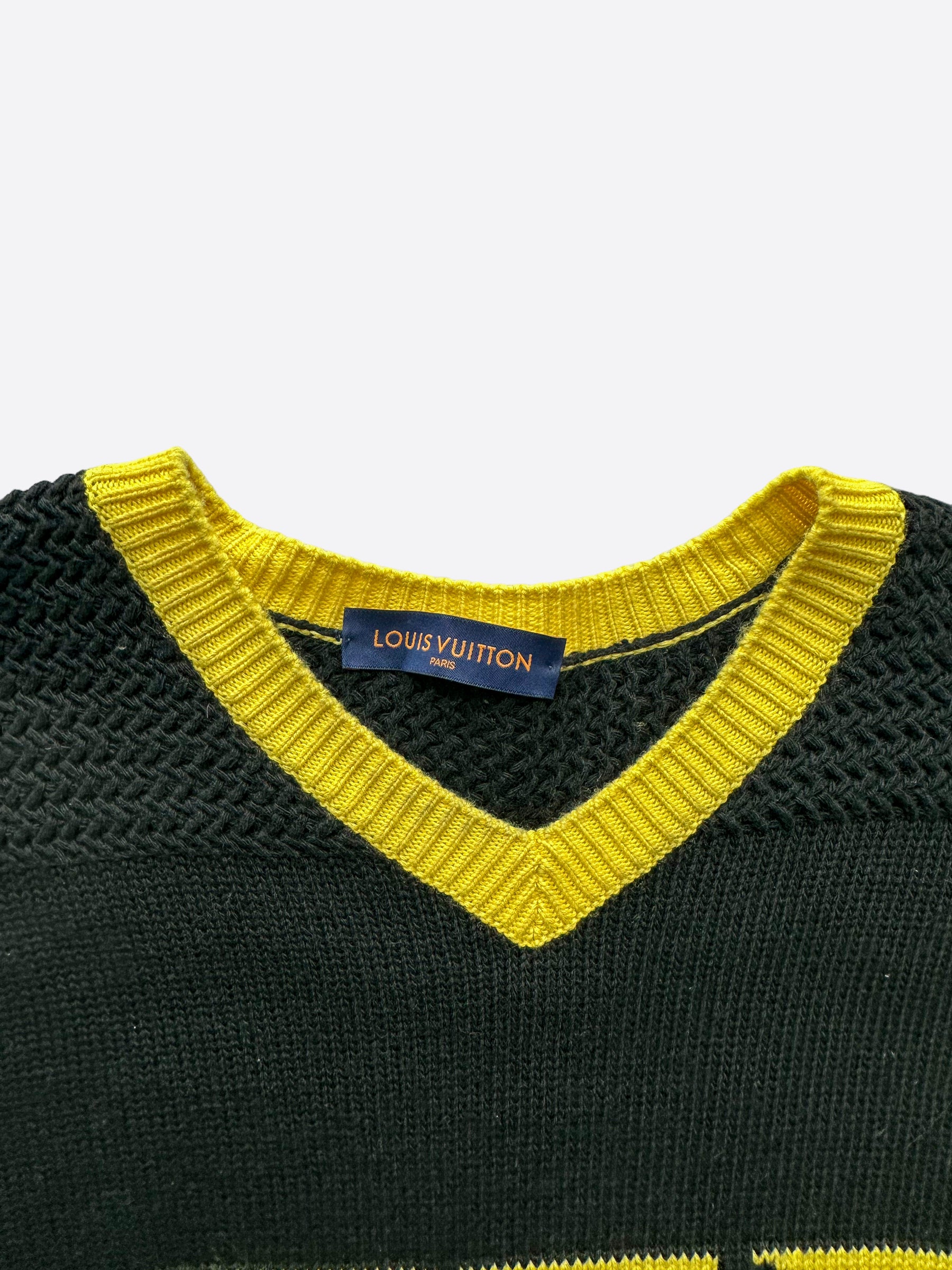 black and yellow lv sweater