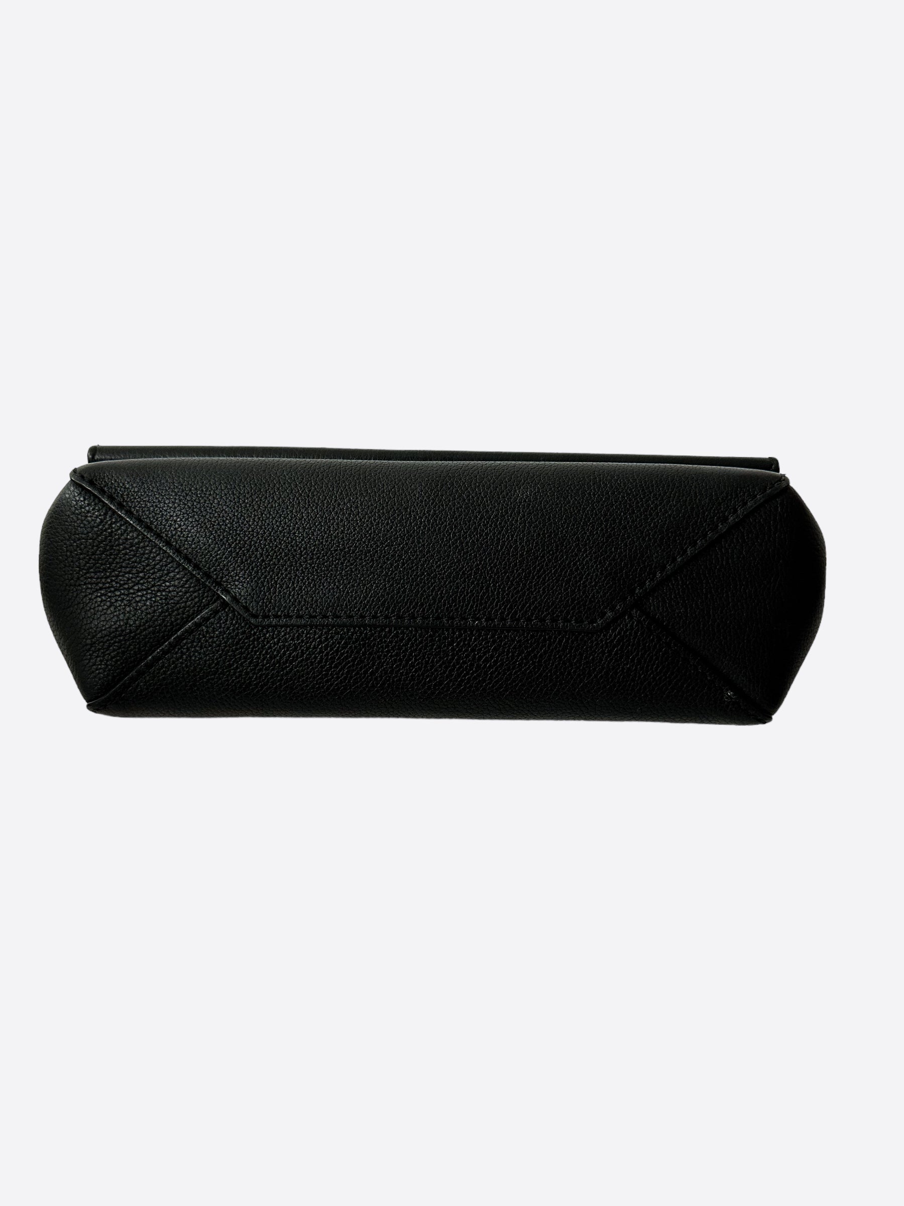 louis vuitton black leather clutch