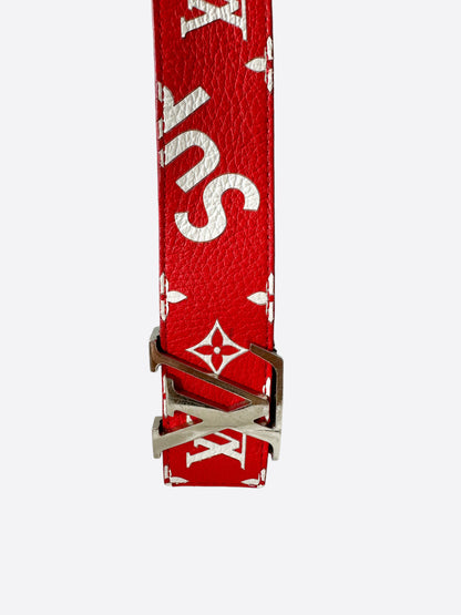 Louis Vuitton Supreme Red Monogram Leather Belt