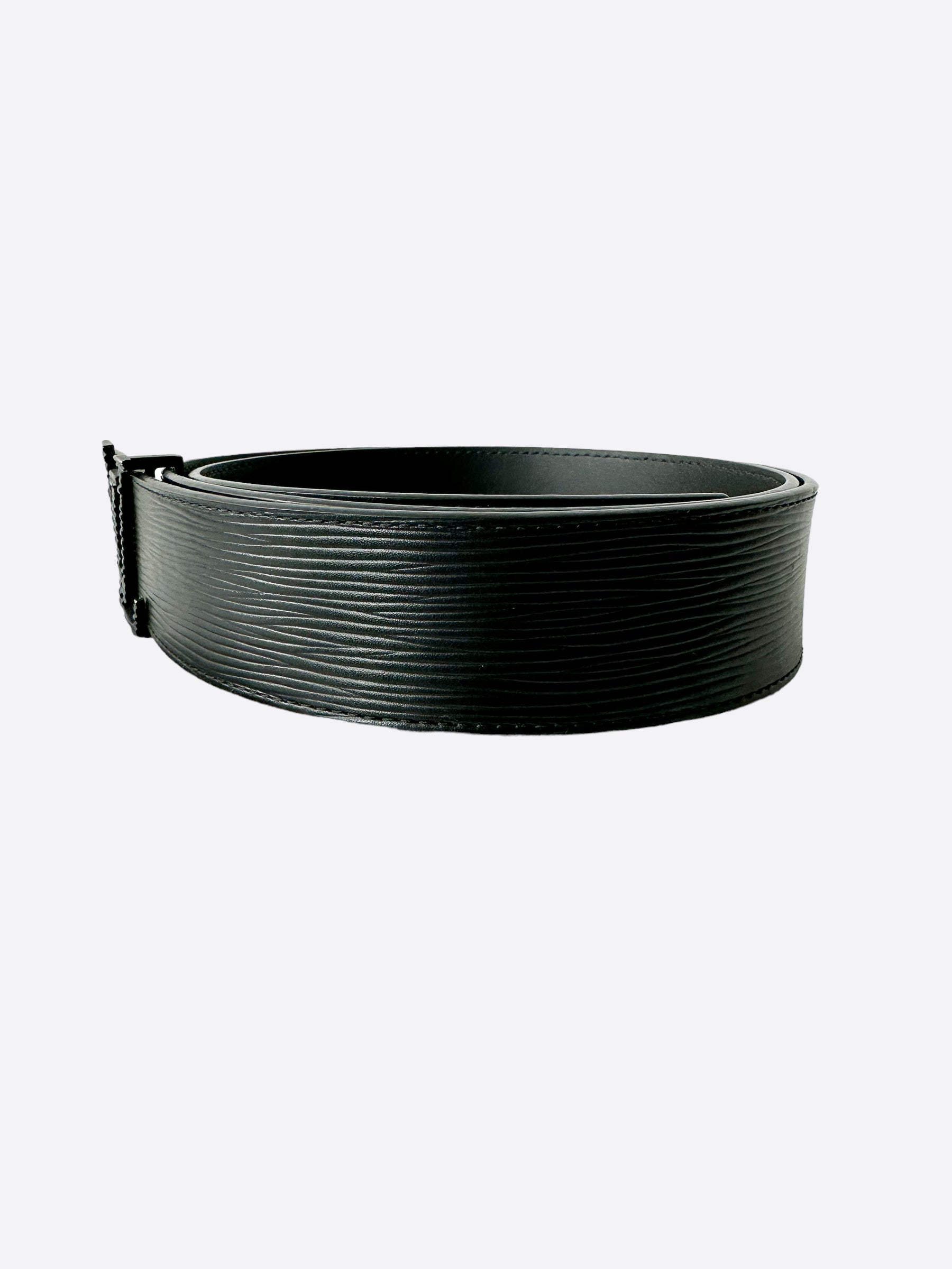Louis Vuitton Black Epi Leather Initials Belt Size 95 CM Louis Vuitton