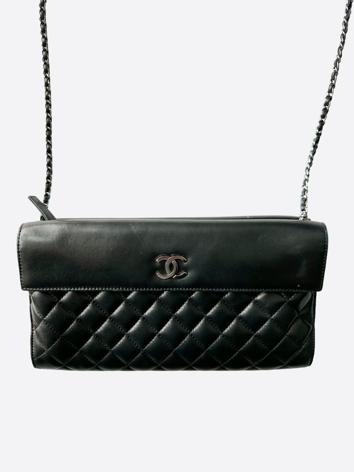 Chanel Black Leather Wallet On Chain