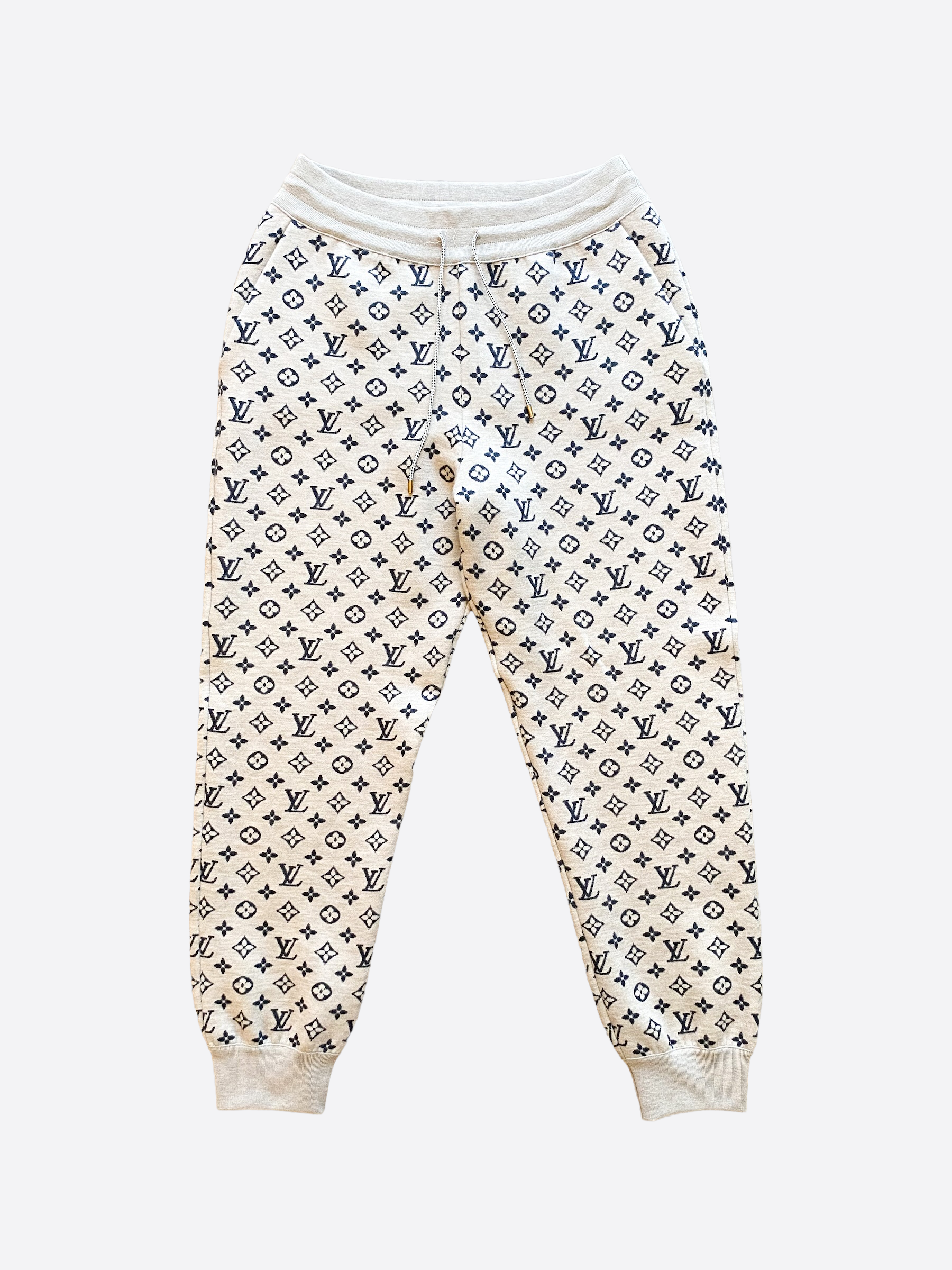 Louis Vuitton Beige Cashmere Blend Monogram Sweatpants Savonches