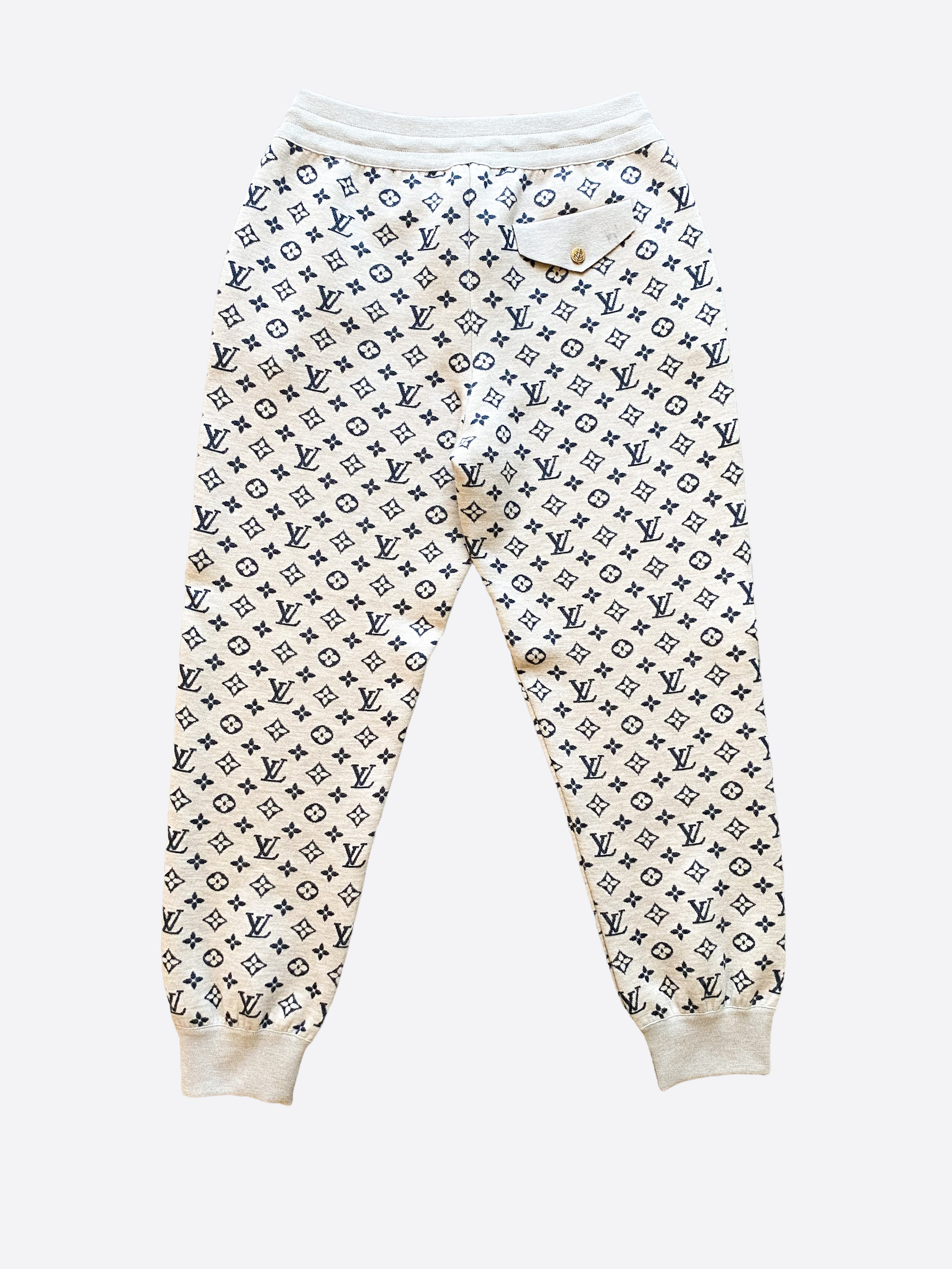 Louis Vuitton Beige Cashmere Blend Monogram Sweatpants