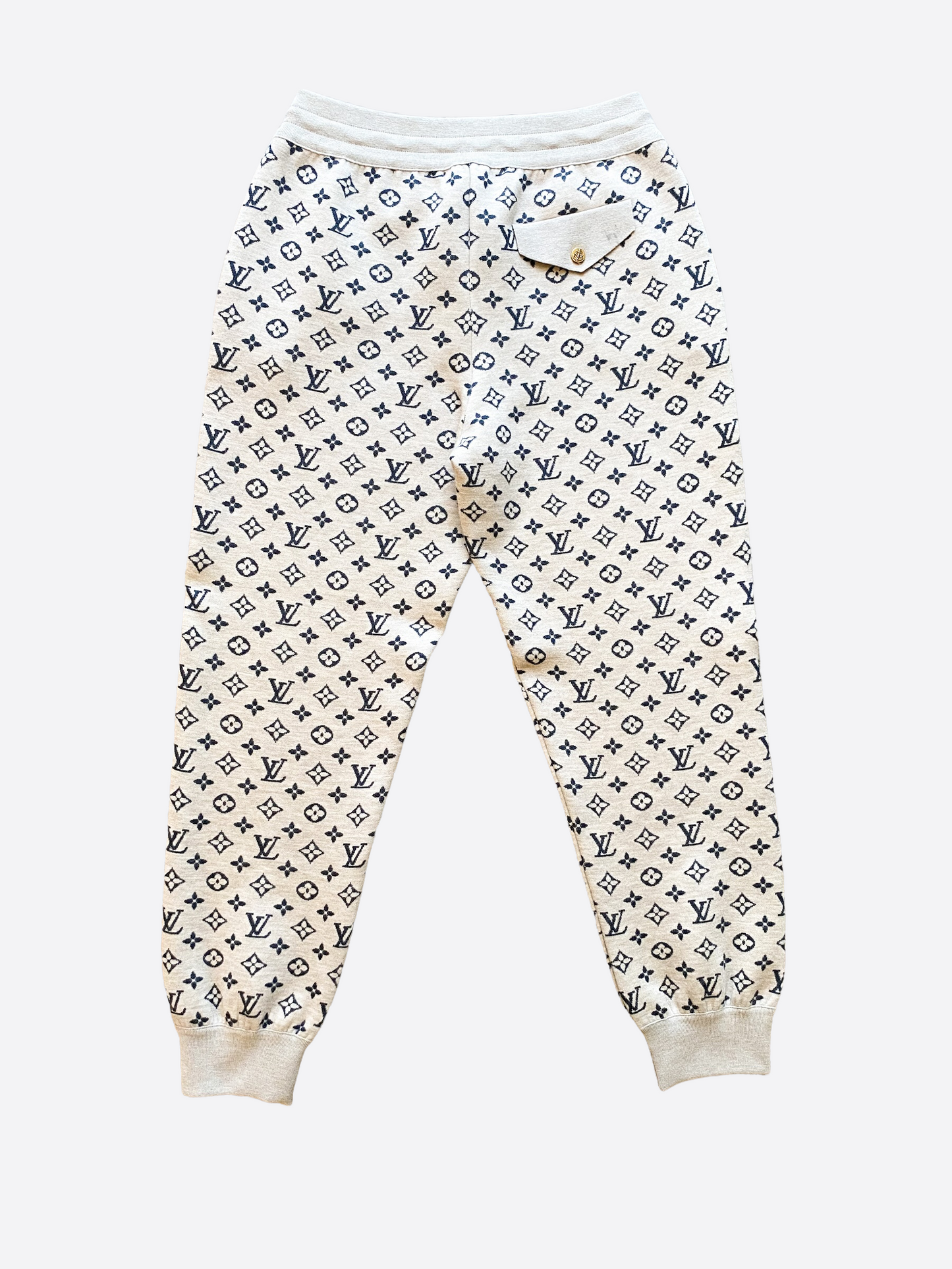Louis Vuitton D-Ring Detail Cashmere Jogging Pants Blue Grey. Size S0