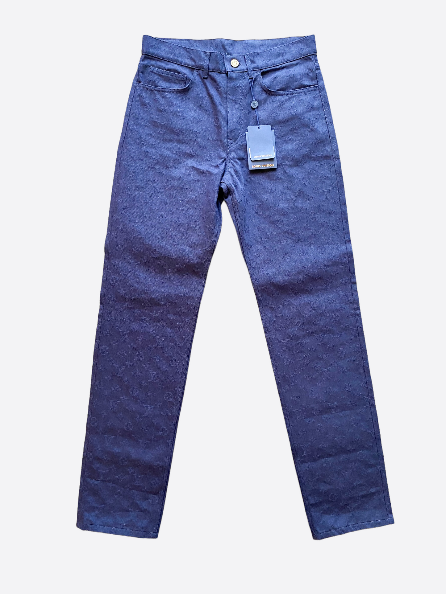 Louis Vuitton Monogram Womens Jeans, Blue, 34