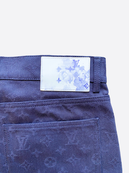 Louis Vuitton Navy Monogram Watercolor Jeans