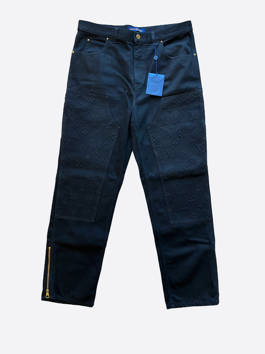 Louis Vuitton Black Monogram Carpenter Pants