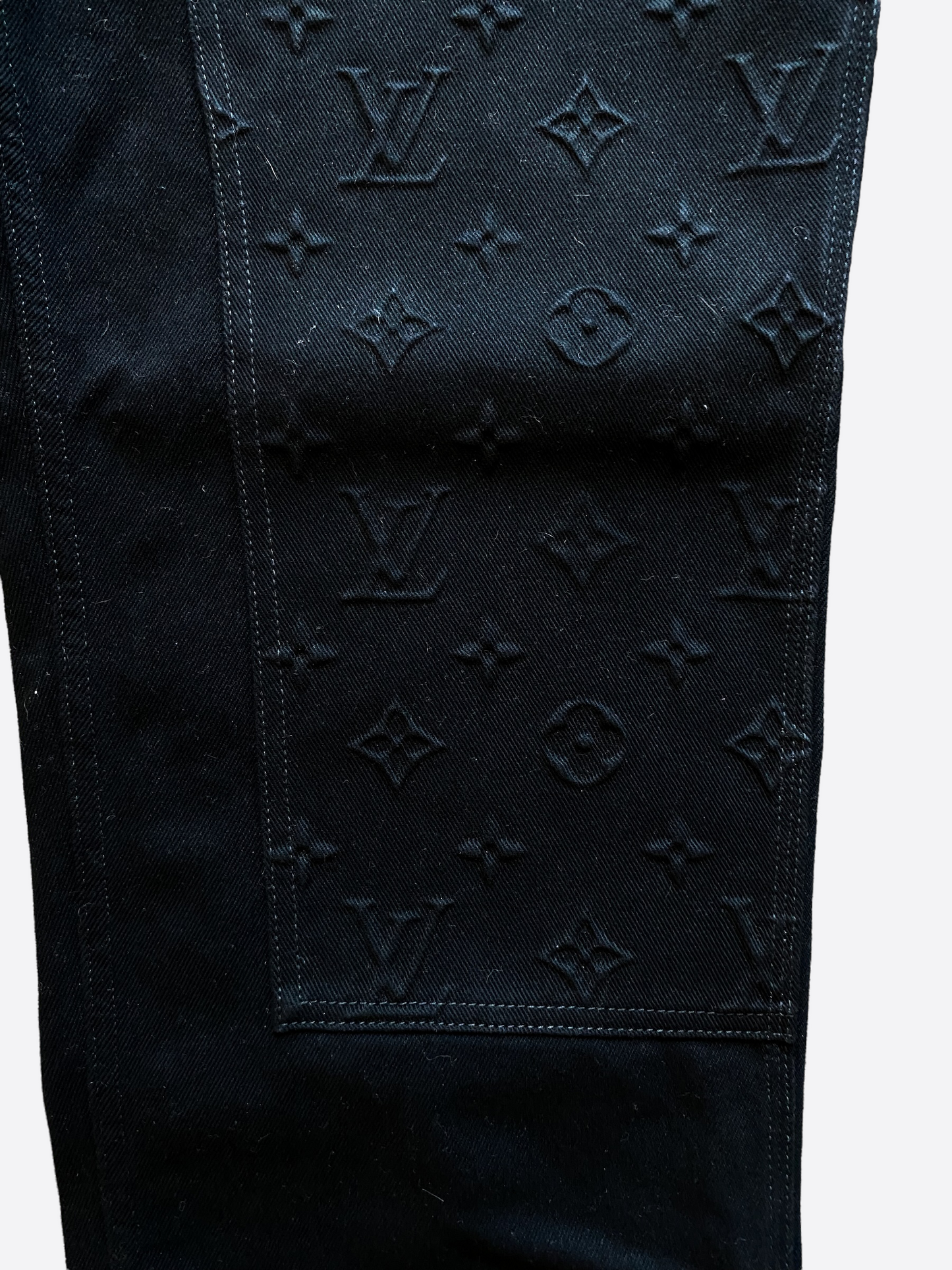 Louis Vuitton Bubble Damier Straight-Cut Pants BLACK. Size 34