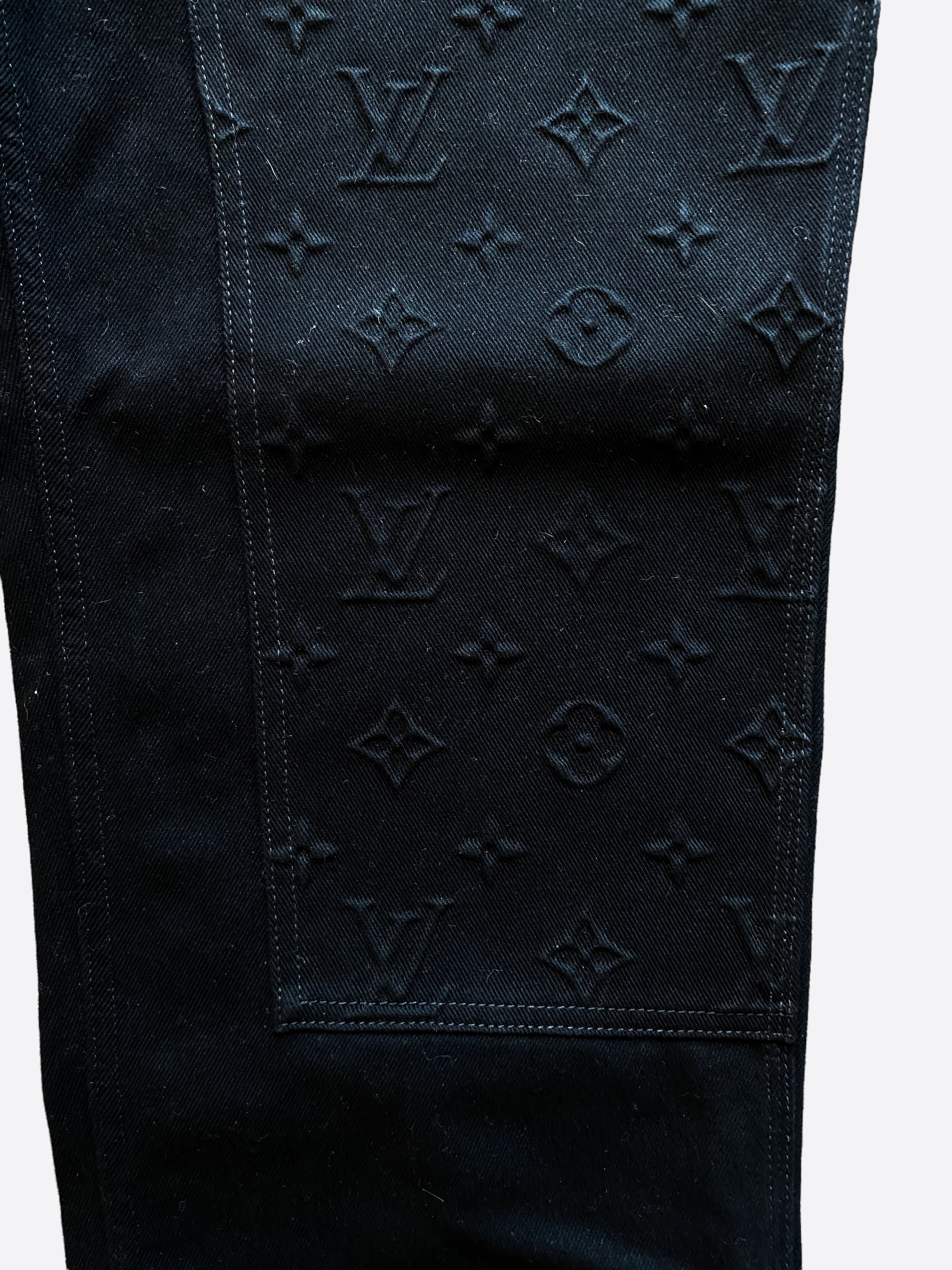 Louis Vuitton Monogram Workwear Denim Carpenter Pants Black