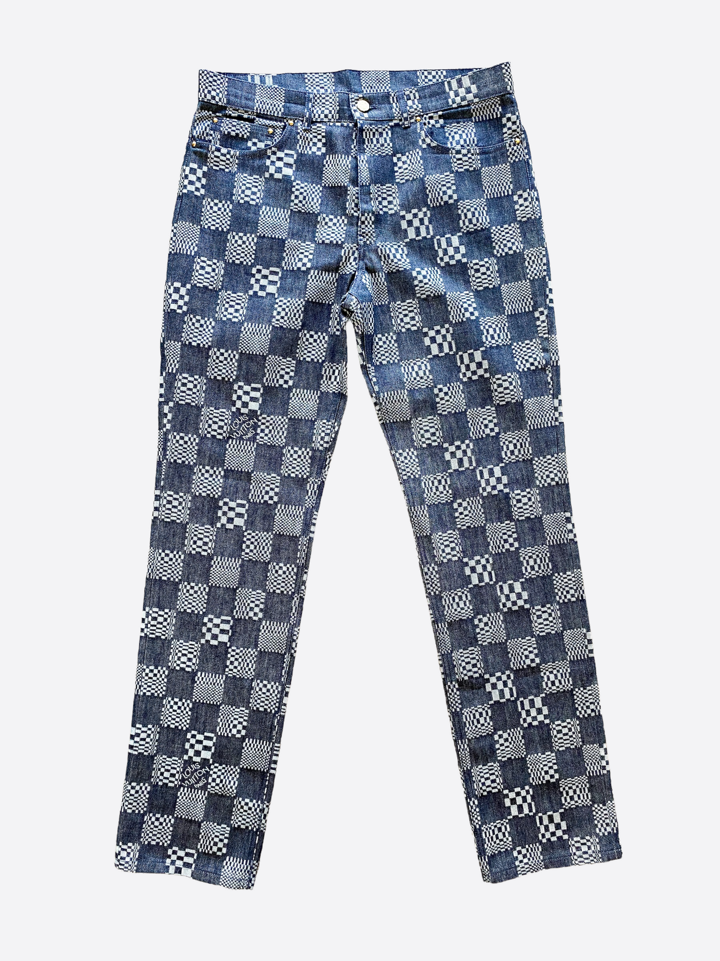 Louis Vuitton Monogram Printed Denim Pants