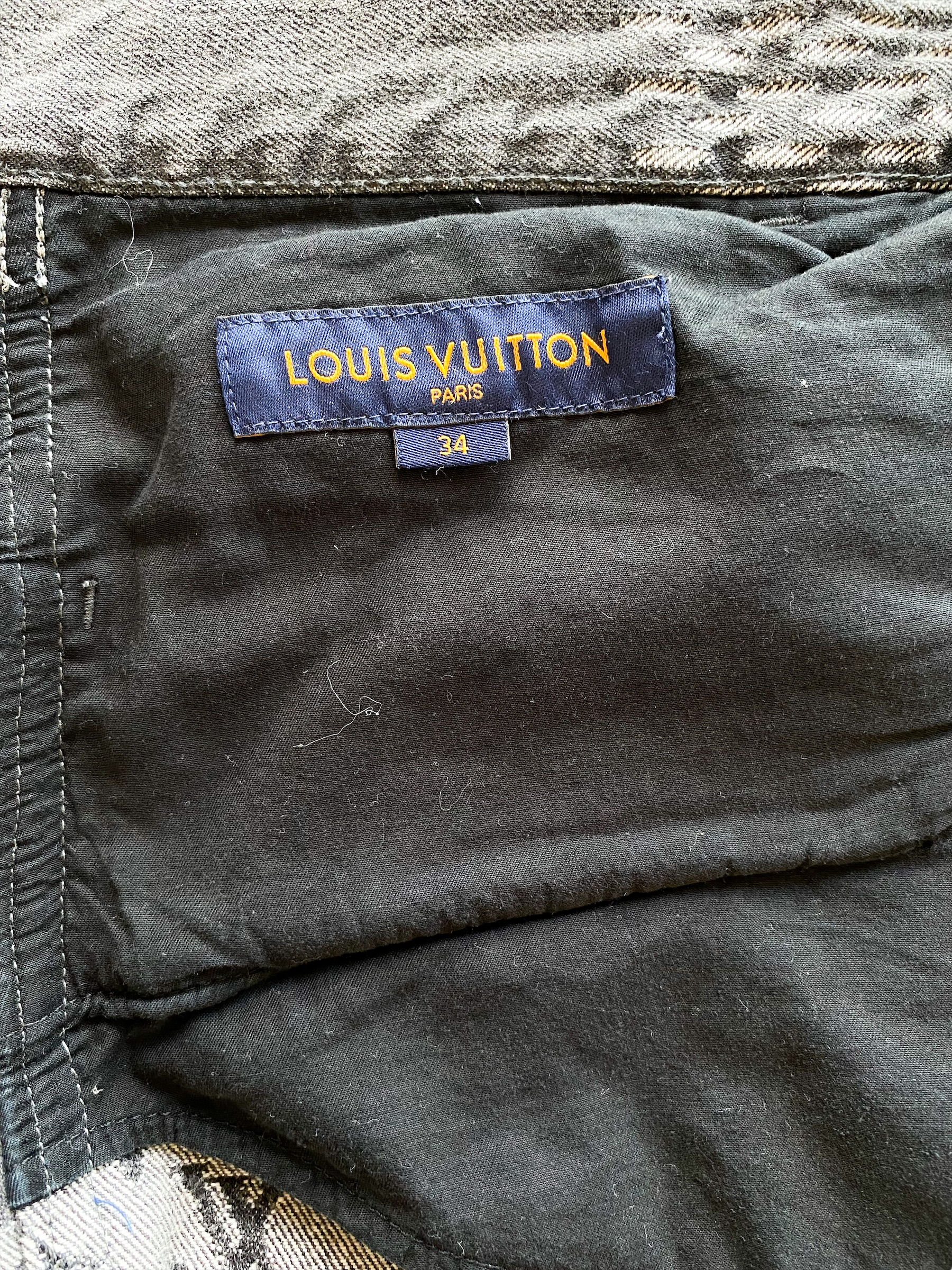 Louis Vuitton Printed Denim Pants BLACK. Size 33