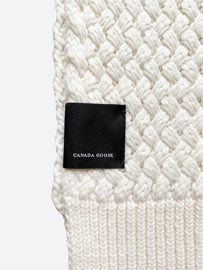 Canada Goose Ivory Wool Knit Women's Scarf