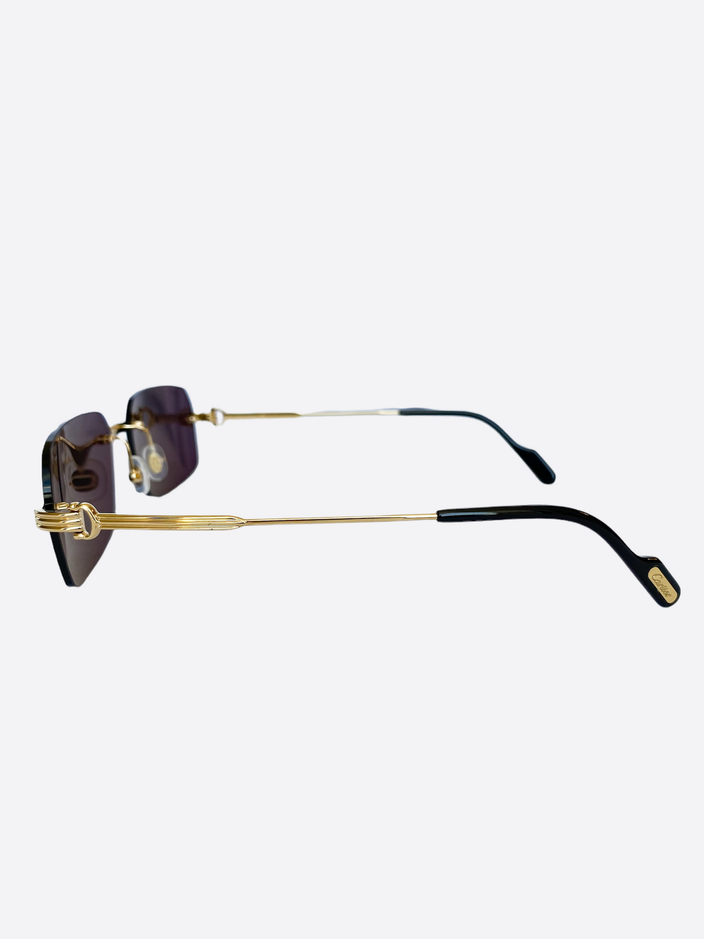 Cartier Grey Lens Gold Metal Sunglasses