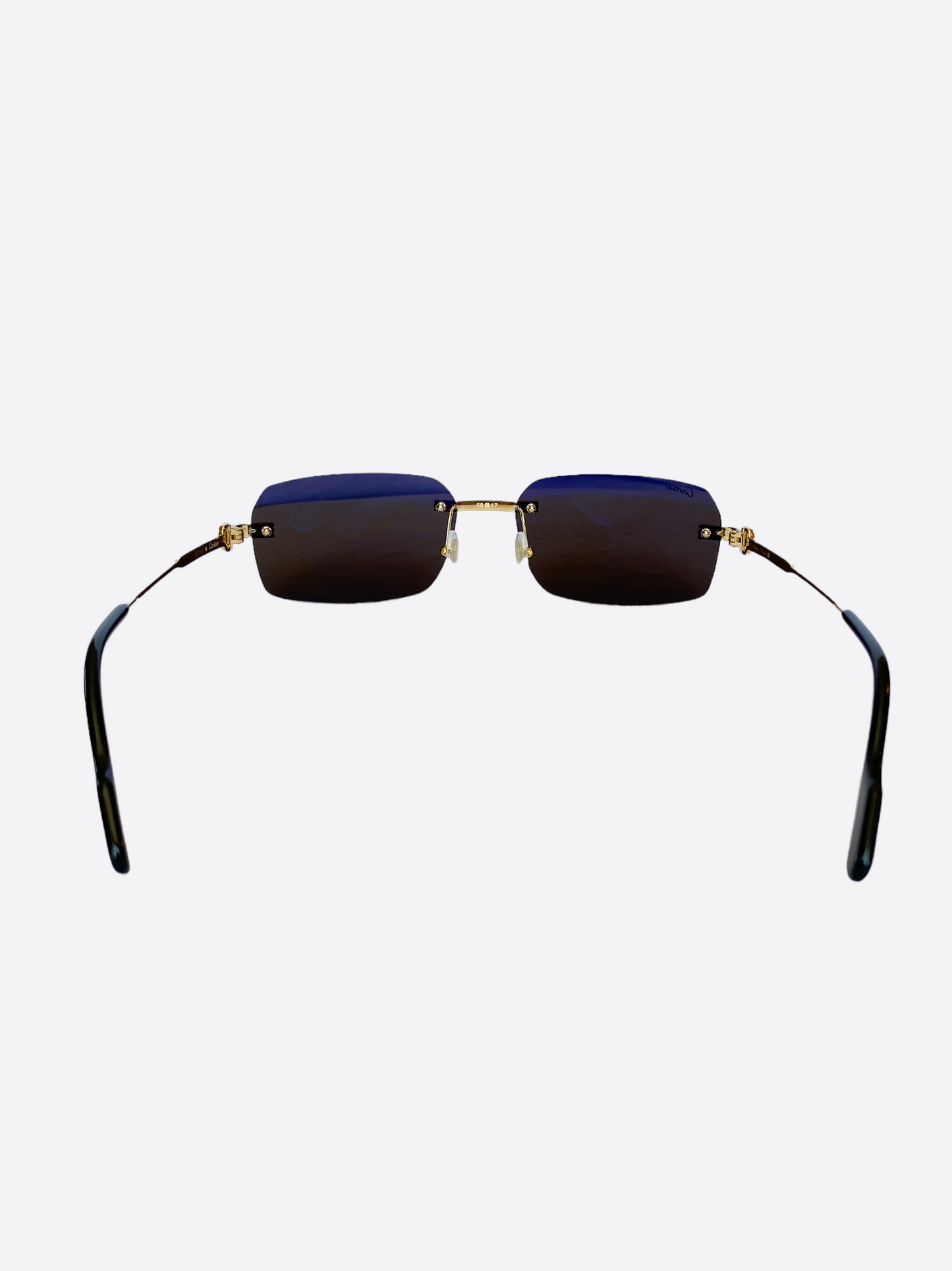 Cartier Grey Lens Gold Metal Sunglasses