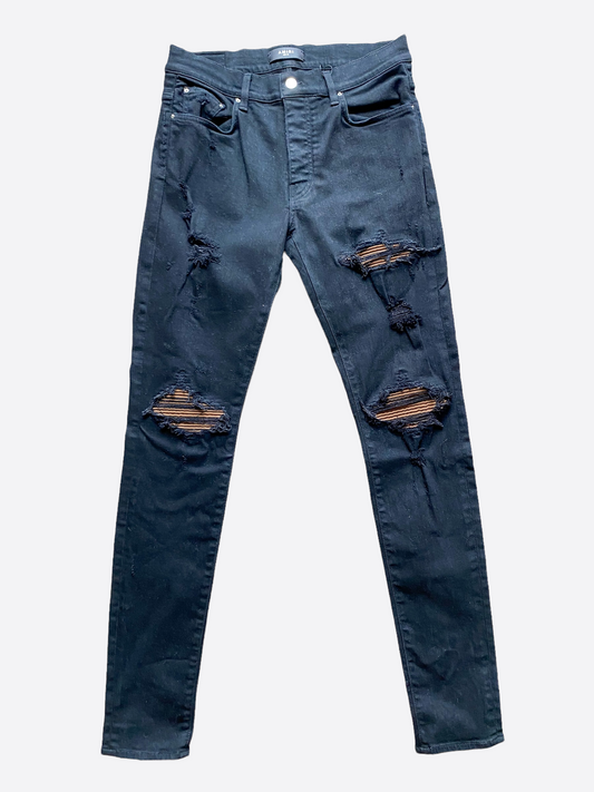 Amiri Black & Brown Distressed MX1 Jeans
