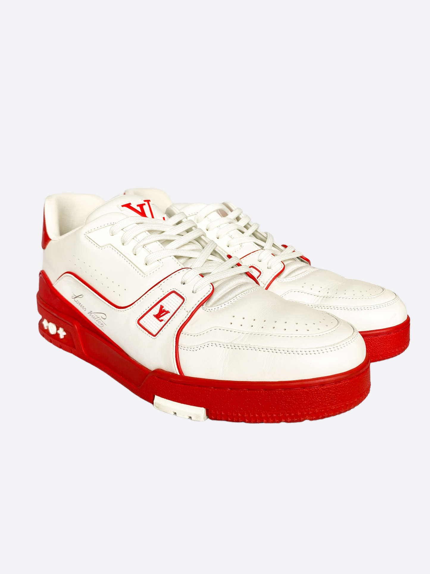 Louis Vuitton White & Red Trainers