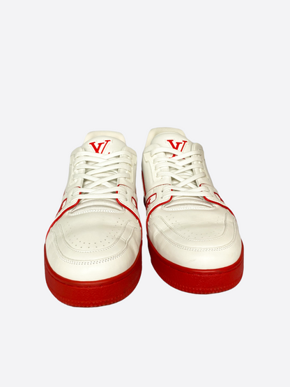 Louis Vuitton White & Red Trainers